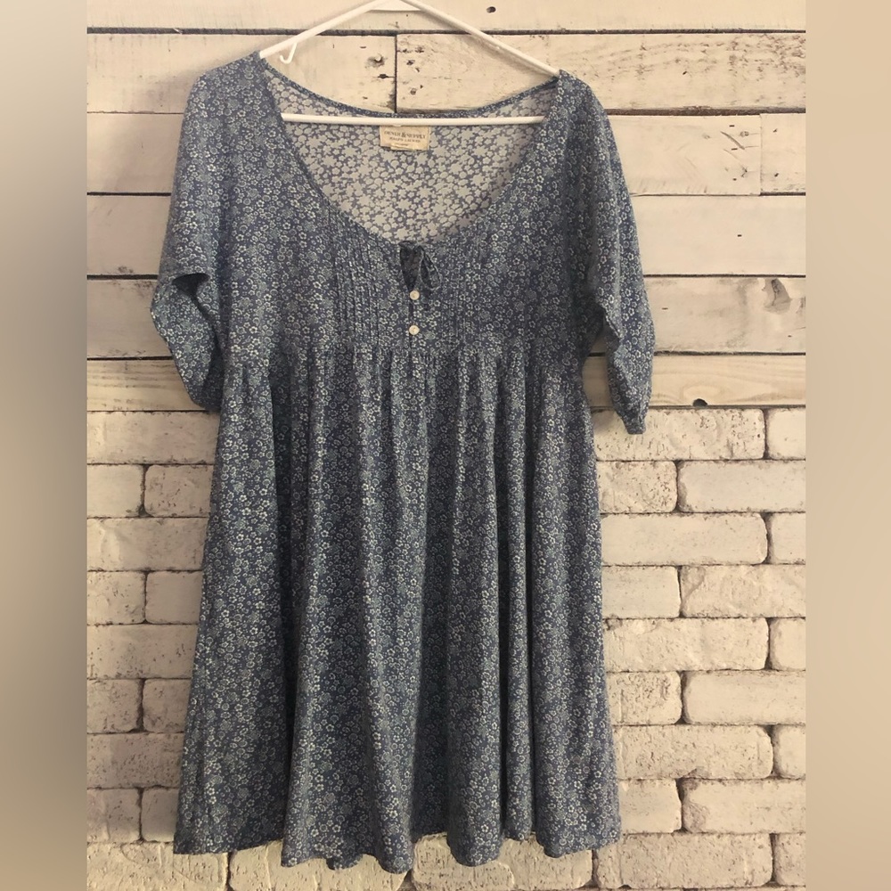 Denim & Supply by Ralph Lauren Size Small Blue Floral Babydoll Dress